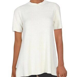 NEW Eileen Fisher Ivory Organic Cotton Mock Neck Tunic